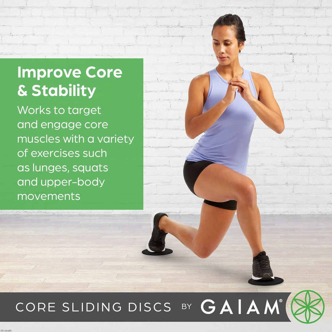 Core Sliding Discs - Dual Sided Workout Sliders for Carpet & Hardwood Floor - Home Ab Pads Exercise Equipment Fitness Sliders for Women and Men, Grey/Black