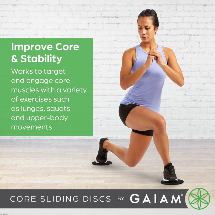Core Sliding Discs - Dual Sided Workout Sliders for Carpet & Hardwood Floor - Home Ab Pads Exercise Equipment Fitness Sliders for Women and Men, Grey/Black