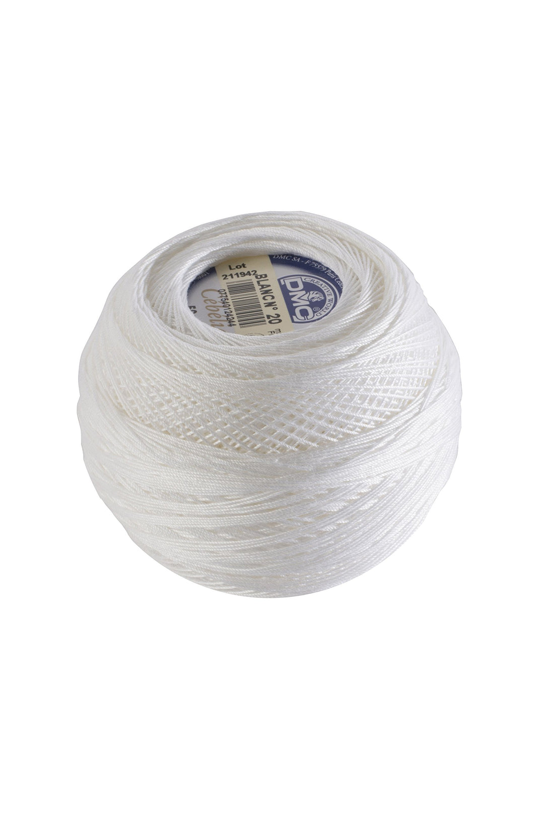 167G 20-Blanc Cebelia Crochet Cotton, White, 405-Yard, Size 20