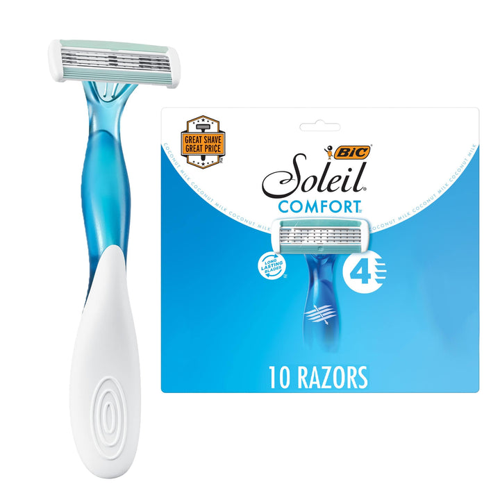 Soleil Bella Women’s Disposable Razor, Assorted, 10 Count
