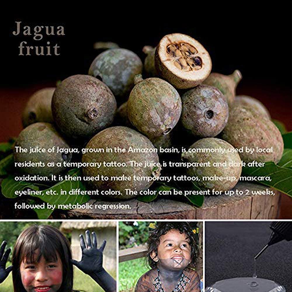 Temporary Tattoo Kit, Semi Permanent Tattoo Jagua Gel Freehand Ink Temp Tattoos for Women Kids Men Body Art Painting DIY Fake Tattoos Freckles 40 Pcs Tattoo Stencils - 2 Bottles (1oz)