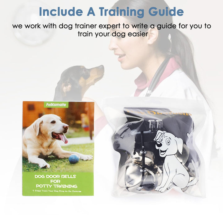 Dog Doorbells for Potty Training, 3 Snaps Adjustable Puppy Dog Door Bells with 7 Extra Loud Bells for Dogs Training, Housebreaking, Door Knob, Ring to Go Outside Puppy Pet Supplies