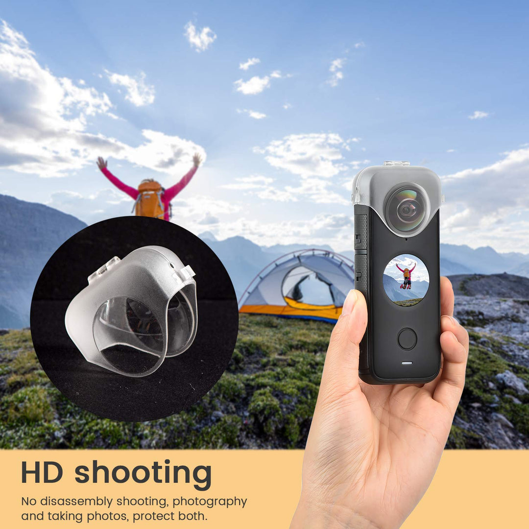 Lens Guards for Insta360 ONE X2, Transparent Protective Case for Insta 360 ONE X2 Panoramic Action Camera Accessory