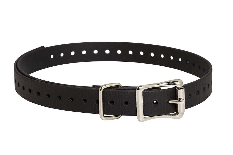Brand 3/4 Inch Collar Straps - Waterproof and Rustproof - Tighlty Spaced Holes for Proper Fit - Black