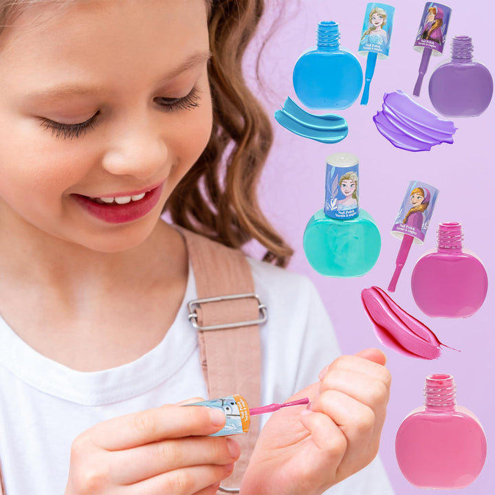 Disney Frozen 2 - Super Sparkly Cosmetic Makeup Set for Girls with Lip Gloss Nail Polish Nail Stickers - 11 Pcs|Perfect for Parties Sleepovers Makeovers| Birthday Gift for Girls 3 Yrs+