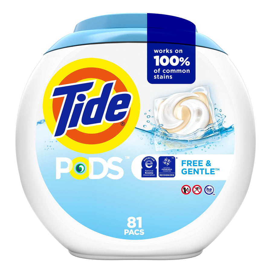 PODS Free & Gentle Laundry Detergent Soap Pods, 81 count