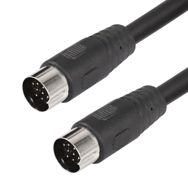 DIN 13 PIN Male to Male Electrical Signal Control Cable, UL2919 OD9.0MM 13 PIN Extension Cable (M-M) (1m Black)