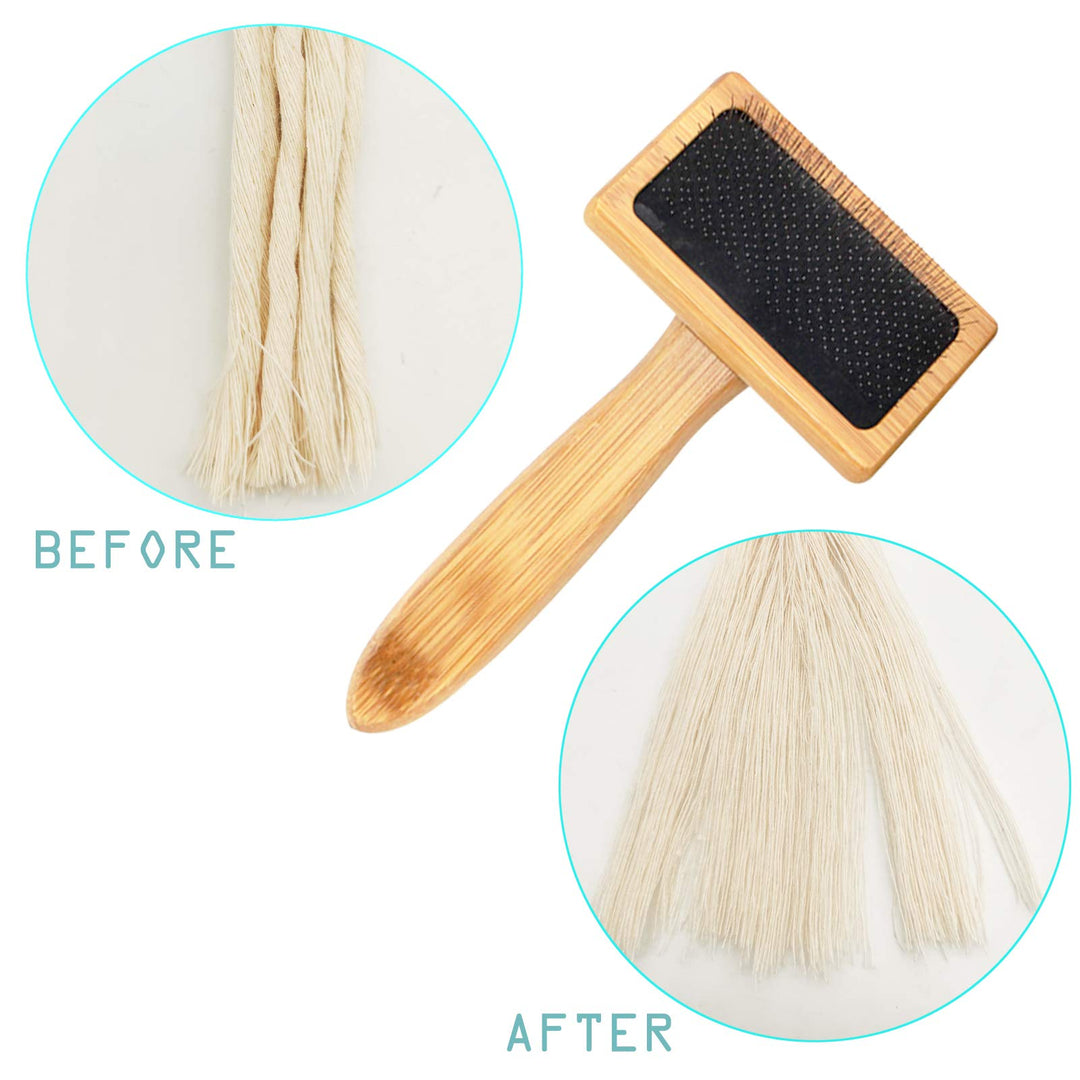Large and Small Wooden Macrame Combs for Brushing Feathers Tassels Wall Hanging Craft Making Knitting (2 Macrame Combs)