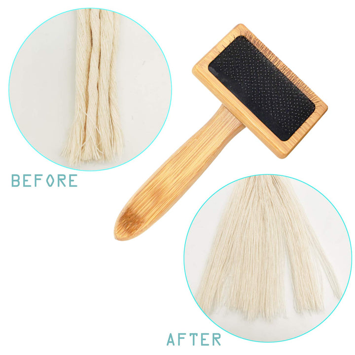 Large and Small Wooden Macrame Combs for Brushing Feathers Tassels Wall Hanging Craft Making Knitting (2 Macrame Combs)