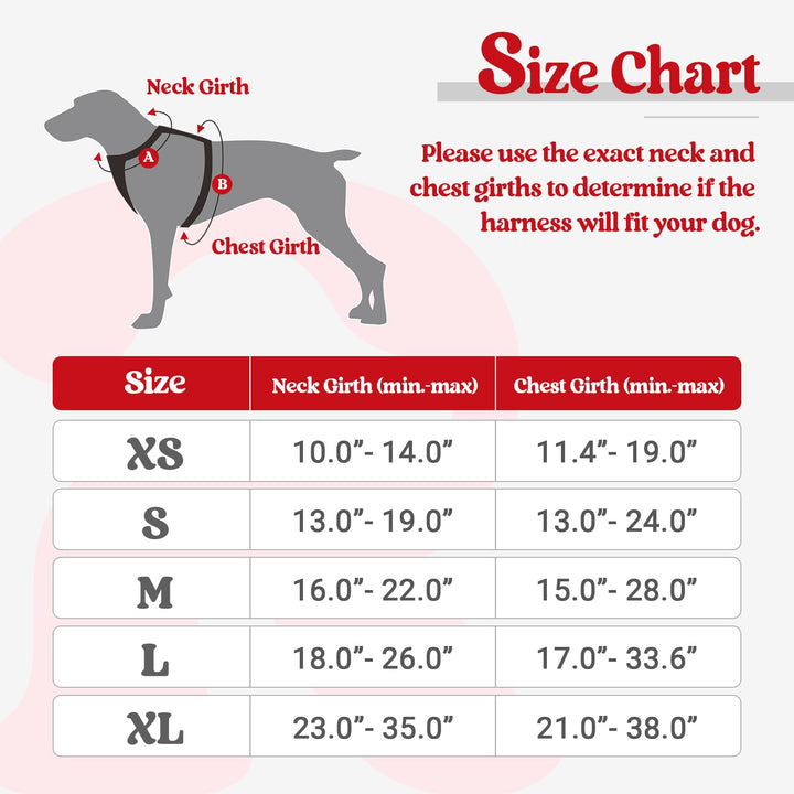 Dog Harness No Pull with 2 Leash Clips, Adjustable Soft Padded, Reflective Oxford No Choke Pet Vest with Easy Control Handle for Large Dogs, Red, L