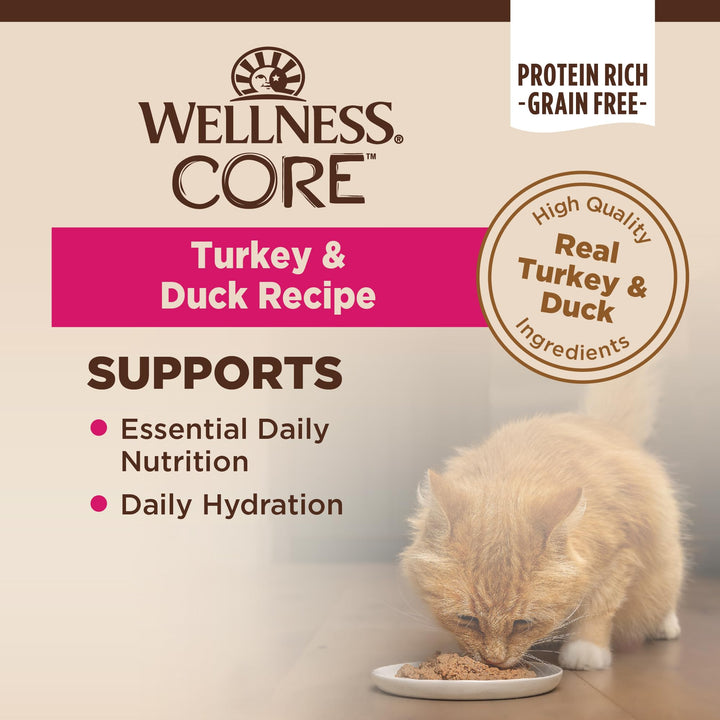 CORE Pate Adult Wet Cat Food, Natural, Protein-Rich, Grain Free, 5.5 Ounce, 24 Pack (Turkey & Duck)