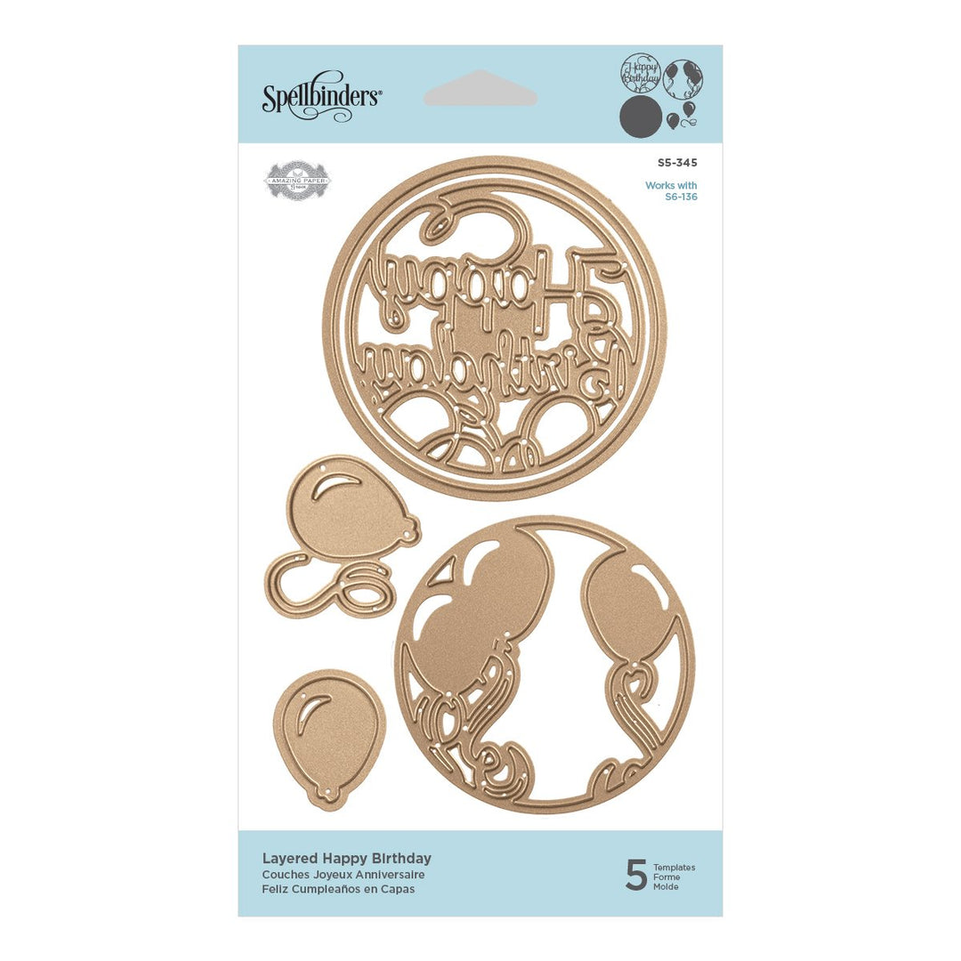 Shapeabilities Layered Happy Birthday Etched/Wafer Thin Die