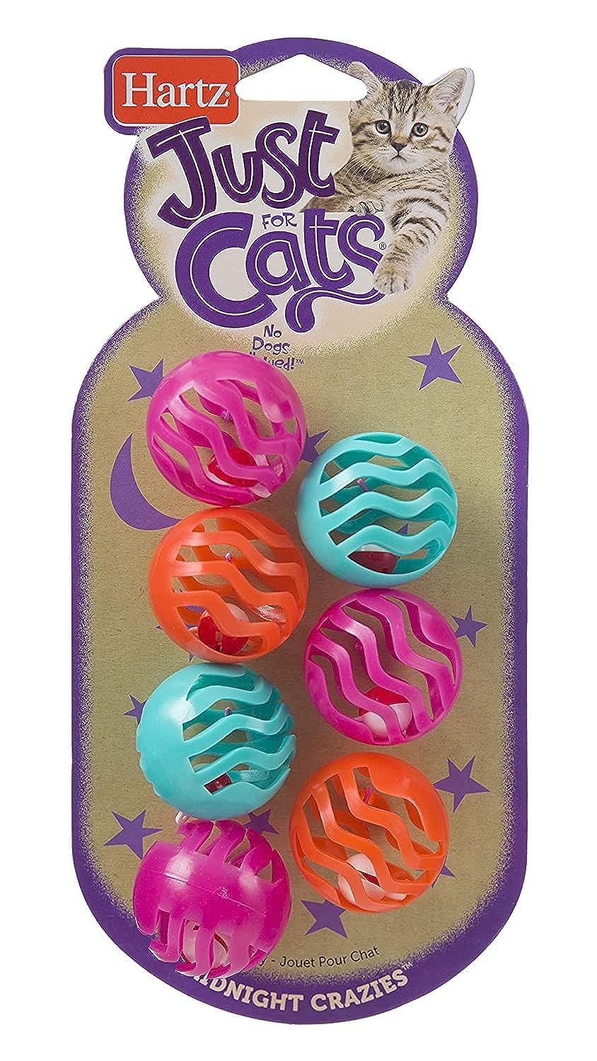 Just For Cats Midnight Crazies Cat Toy Balls - Assorted, for All Breed Sizes