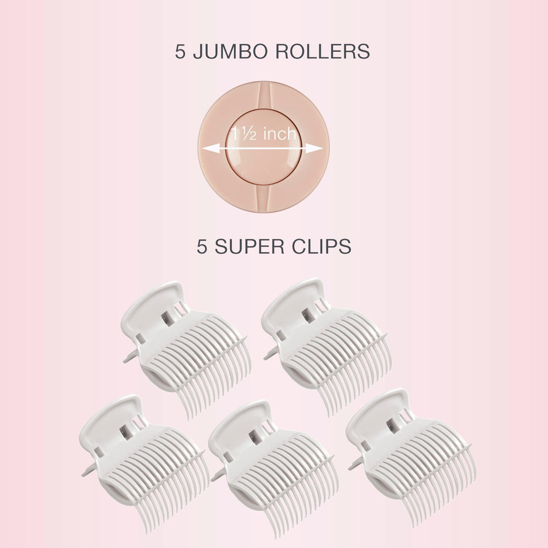 Double Ceramic Hot Rollers for Long, Medium, and All Hair - Hair Curler - Hair Roller Clips Included - 1 1/2-inch Rollers