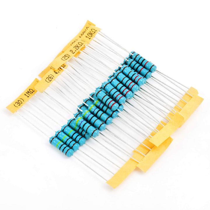 Chanzon 29 Values 2W 1R-1MR O ohm Metal Film Fixed Resistor Kit 150Pcs ±1% Tolerance 0.01 MF Through Hole Resistors Assortment Current Limiting Rohs Certificated