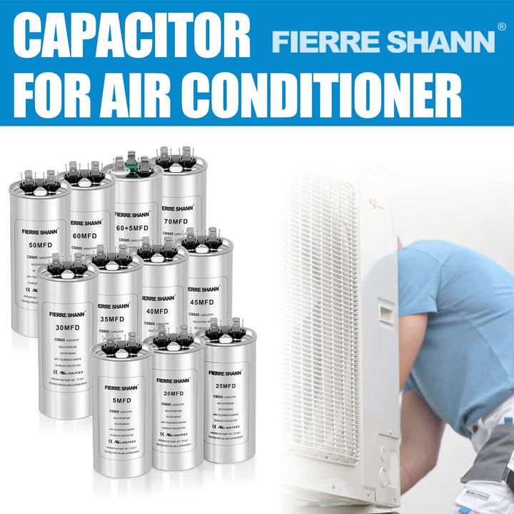 20 uf/MFD Capacitor for AC, 370-440 VAC Volts CBB65 Dual Run Round Capacitors, Air Conditioner, Swimming Pool and Fan Capacitors (Optional uf/MFD)