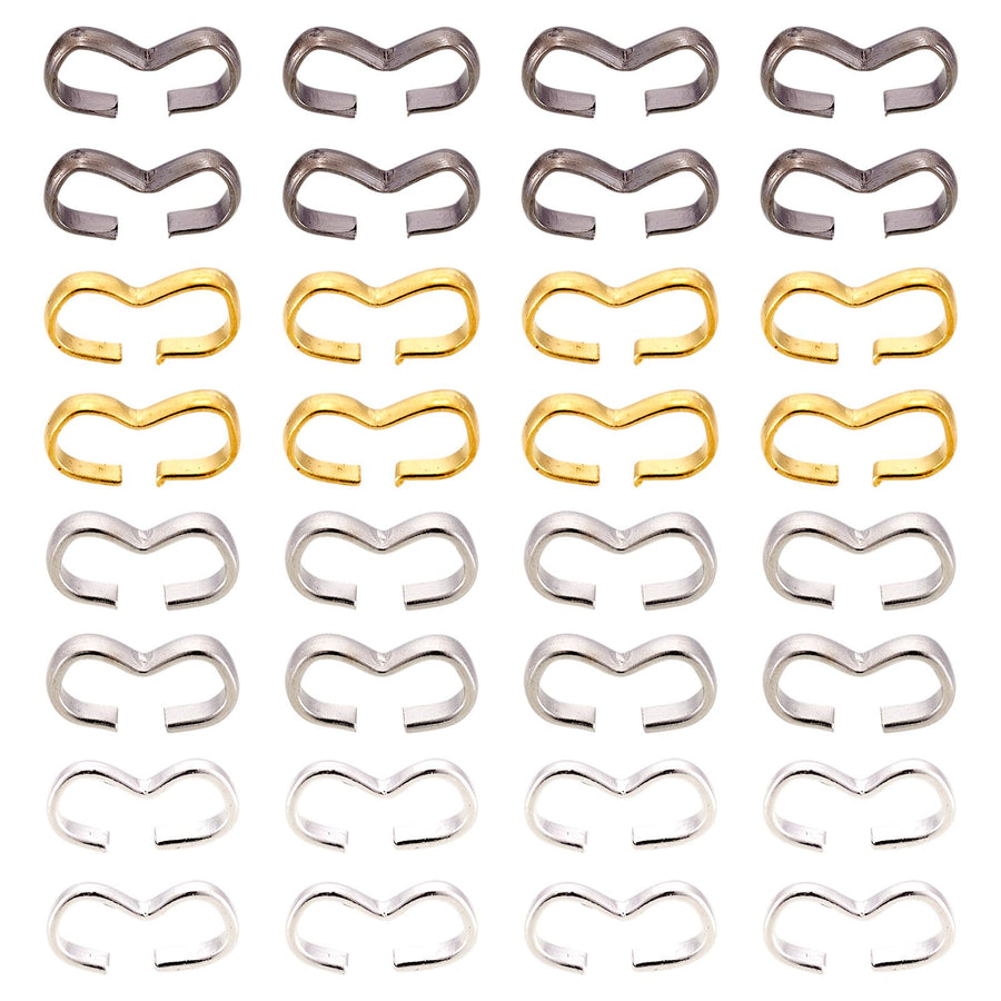 Pandahall 600pcs Iron Quick Link Connectors Number 3 Shaped Clasps Charm Knot Chain Clasp for Bracelet Necklace Jewelry Making