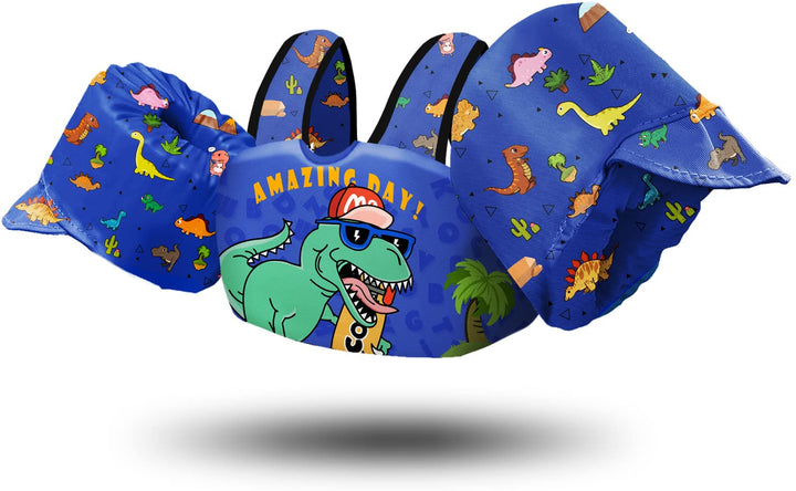 Kids Swim Vest Life Jacket for 30-55 Pounds Boys and Girls, Toddler Floaties with Shoulder Harness Arm Wings for 2,3,4,5,6,7 Years Old Baby