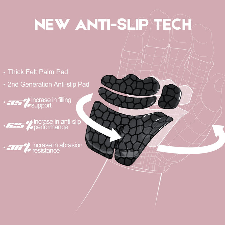 Ecotechnology Workout Gloves, Best Exercise Gloves for Weight Lifting, Cycling, Gym, Training, Powerlifting, Hanging, Breathable & Fingerless Gloves, for Men & Women (Medium, Pink)
