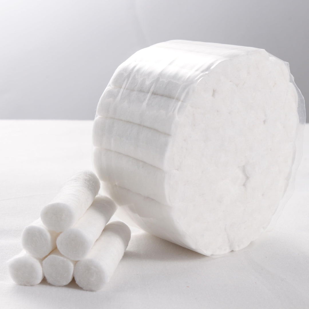 50 Pcs Dental Cotton Rolls #2 1.5 for Mouth, Nosebleed Stopper Plugs Non Sterile
