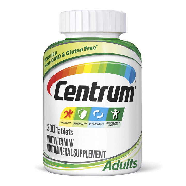 Adult Multivitamin/Multimineral Supplement with Antioxidants, Zinc, Vitamin D3 and B Vitamins, Gluten Free, Non-GMO Ingredients - 300 Count