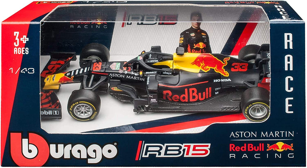 - 1/43 Scale Model Compatible with Red Bull Racing RB 15 (2019) # 33 Compatible with Max Verstappen (Matte Blue)