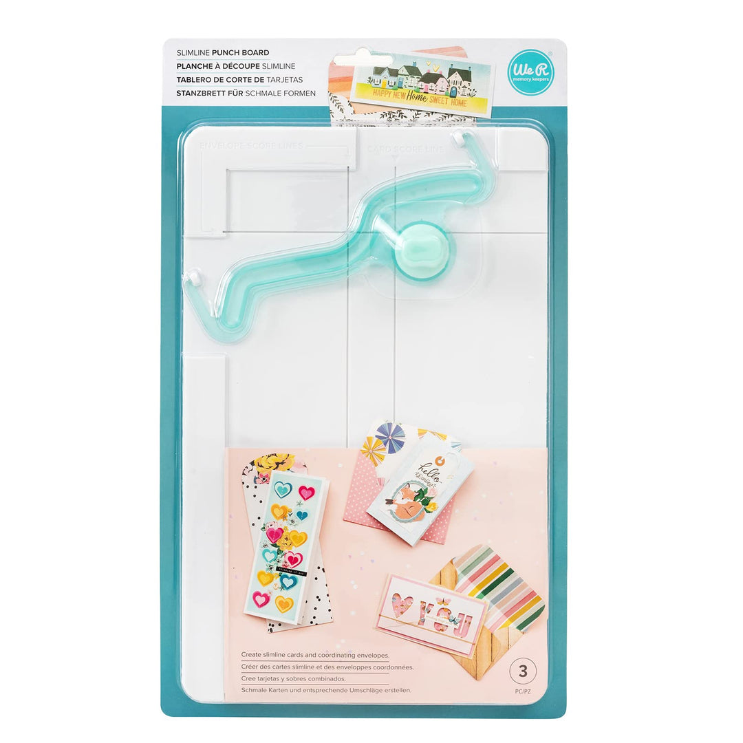 Card Punch Board- Slimline, Punches Papers Hole Punches Paper Punches Paper Craft Supplies Punches for Crafting Paper Punches for Card Making Punch and Score Board Scoring Tool