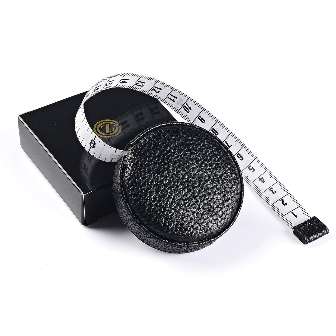 3m/120 Tape Measure Body Measuring Tape for Body Cloth Tape Measure for Sewing Fabric Tailors Medical Measurements Tape Dual Sided Leather Tape Measure Retractable (Black, 1 Pack)