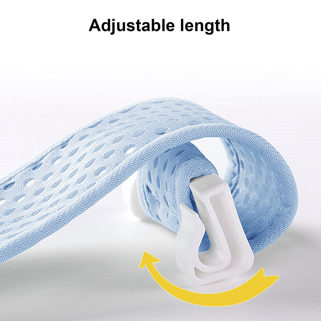Cute Baby Bather Newborn Bath Tub Sling Pad Adjustable Bathtub Shower Mesh Non-Slip Infant Bath Support Seat Net 0-12 Month (Blue)