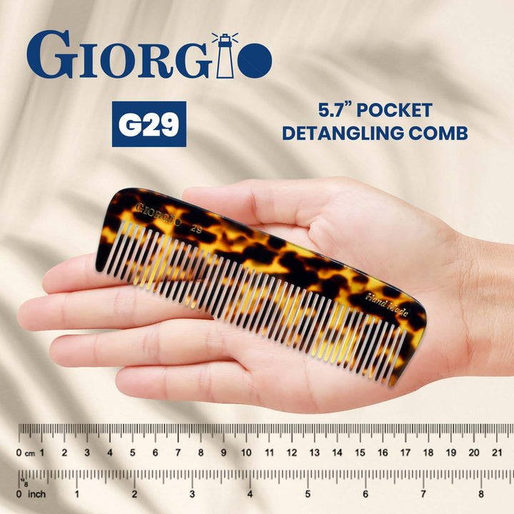 Giorgio G29 5 1/2 Hand Made Flexible Comb Long Teeth. Hand-Made of quality Durable Cellulose.