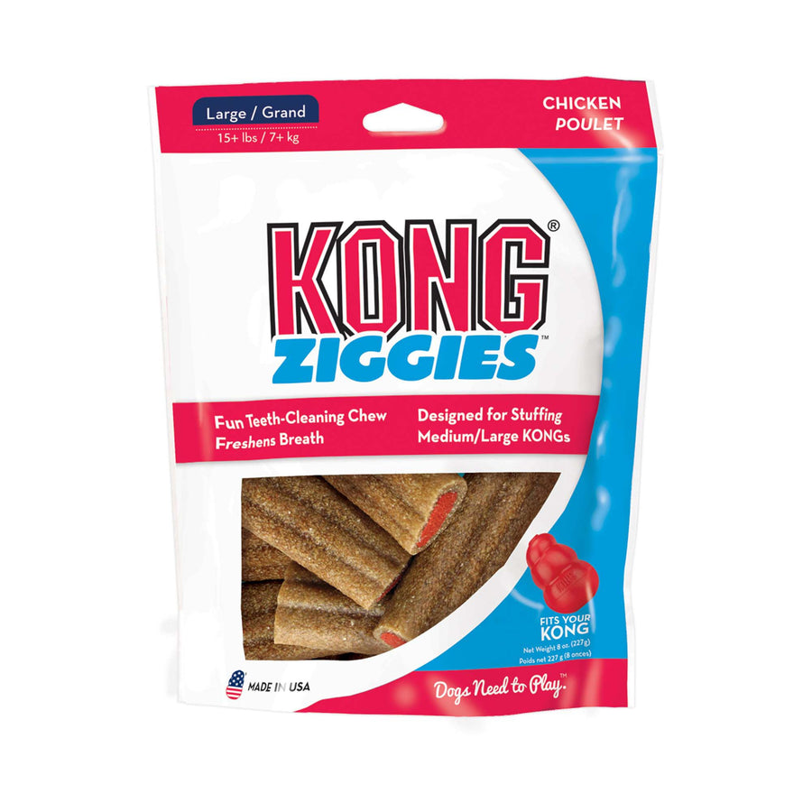 - Ziggies - Teeth Cleaning Dog Treats - Chicken Flavor - Large (Best Used Classic Rubber Toys)