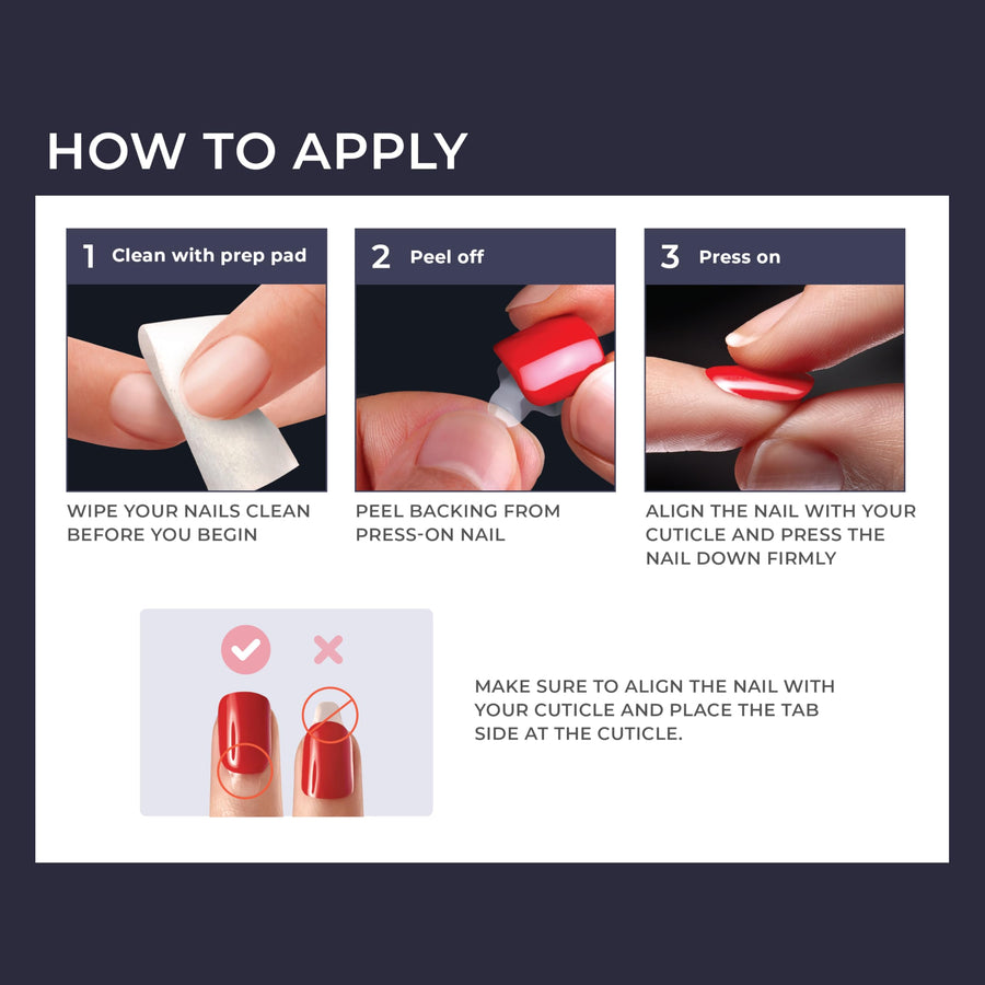 KISS Press-On Manicure, Nail Kit, PureFit Technology, Short Press-On Nails, Square, Dorothy, Includes Prep Pad, Mini File, Cuticle Stick, and 30 Fake Nails