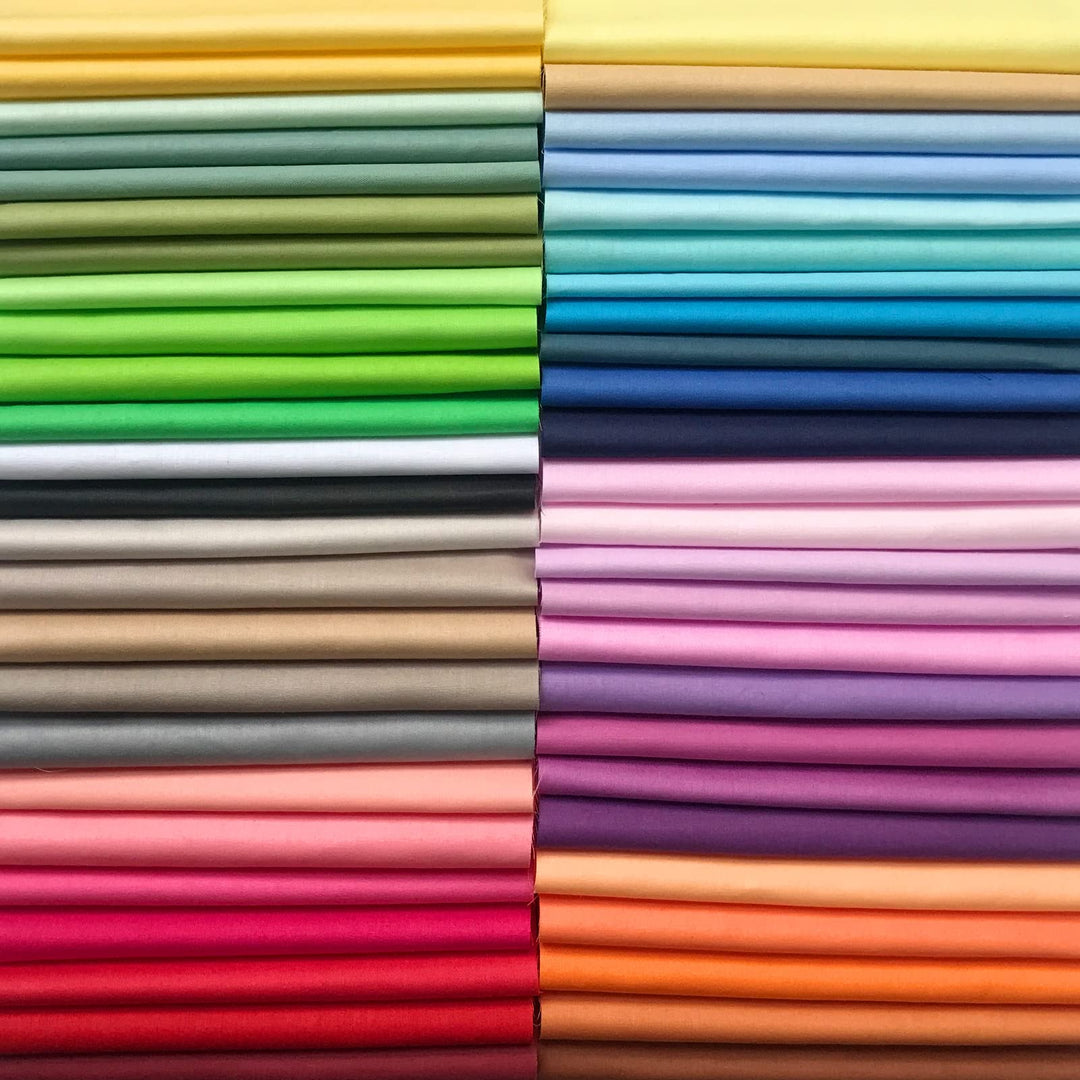 50pcs Top Cotton Craft Fabric Bundle Squares Fat Quarters Quilting Fabric Pure Colour for Sewing Crafting Patchwork DIY Scrapbooking (20x20cm)