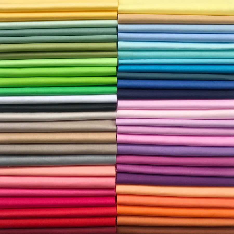 50pcs Top Cotton Craft Fabric Bundle Squares Fat Quarters Quilting Fabric Pure Colour for Sewing Crafting Patchwork DIY Scrapbooking (20x20cm)