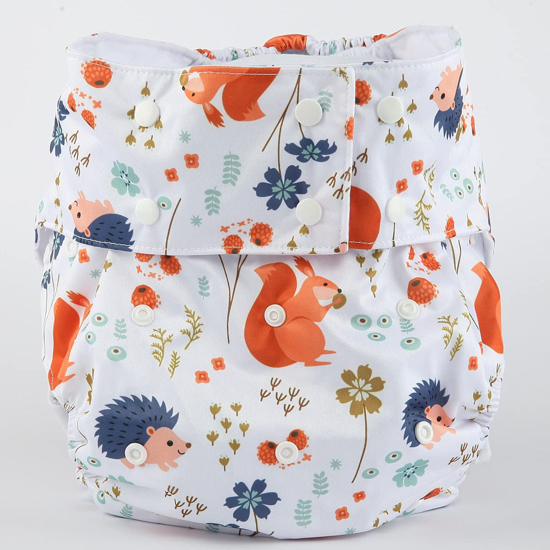Teen Adult Cloth Diaper Nappy Reusable Washable for Disability (Squirrel Flowers)