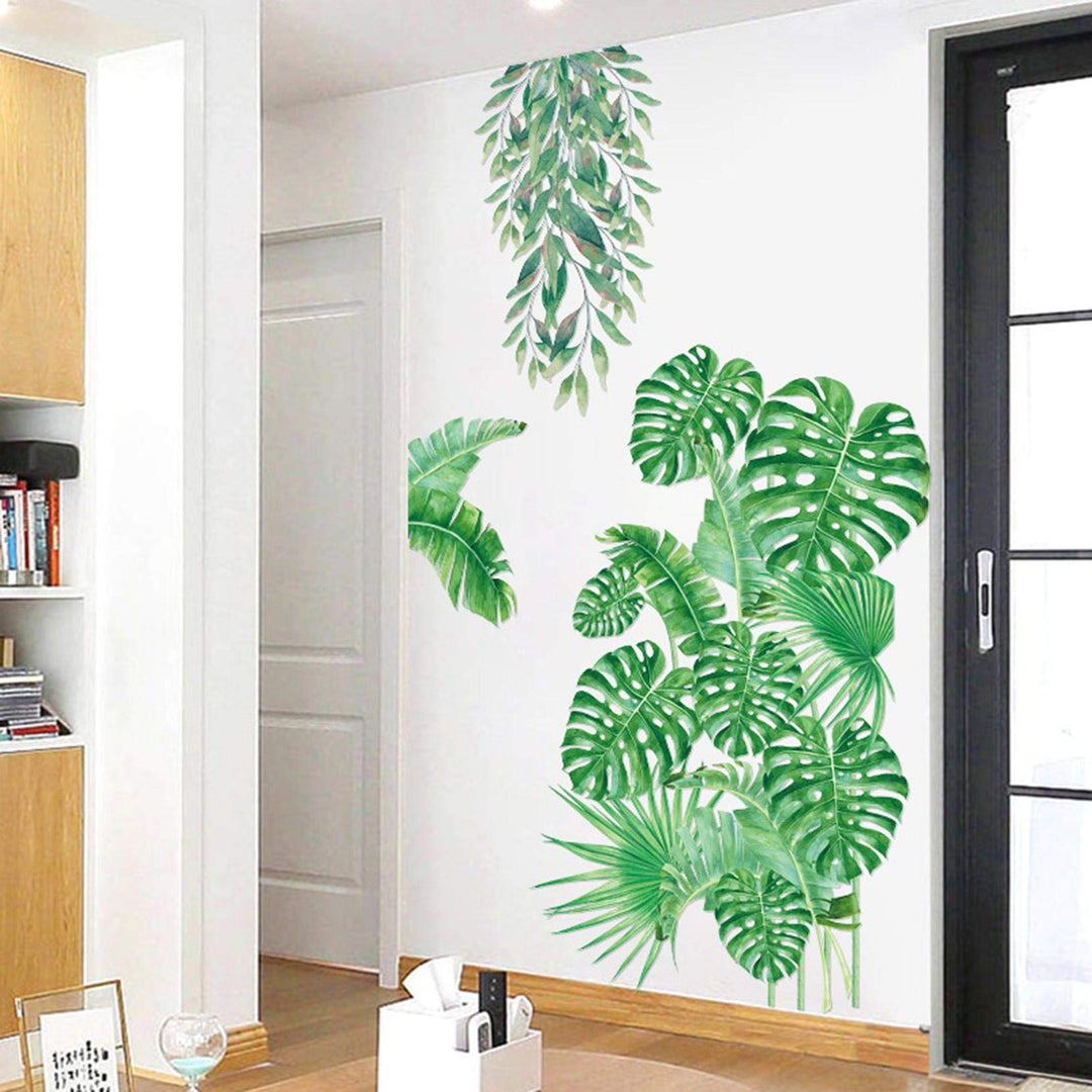 MOLANCIA Leaf Wall Decals, Nature Palm Tree Leaf Plants Wall Sticker Art Murals, Removable Green Tropical Plants Tree Leaves Stickers for Living Room Kids Nursery Room Wall Art Decor #1