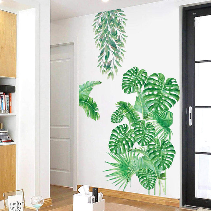 MOLANCIA Leaf Wall Decals, Nature Palm Tree Leaf Plants Wall Sticker Art Murals, Removable Green Tropical Plants Tree Leaves Stickers for Living Room Kids Nursery Room Wall Art Decor #1