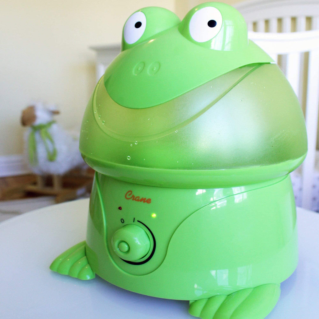 Crane USA Humidifiers - Frog Adorable Ultrasonic Cool Mist Humidifier - 1 Gallon Adjustable Mist Output, Automatic Shut-off, Whisper-Quiet Operation for Home Bedroom Office Kids & Baby Nursery
