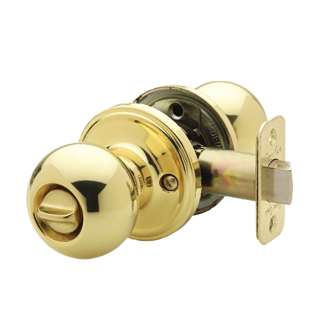 BK2030PB Ball Door Knob, Privacy Function, 1 Pack, Polished Brass