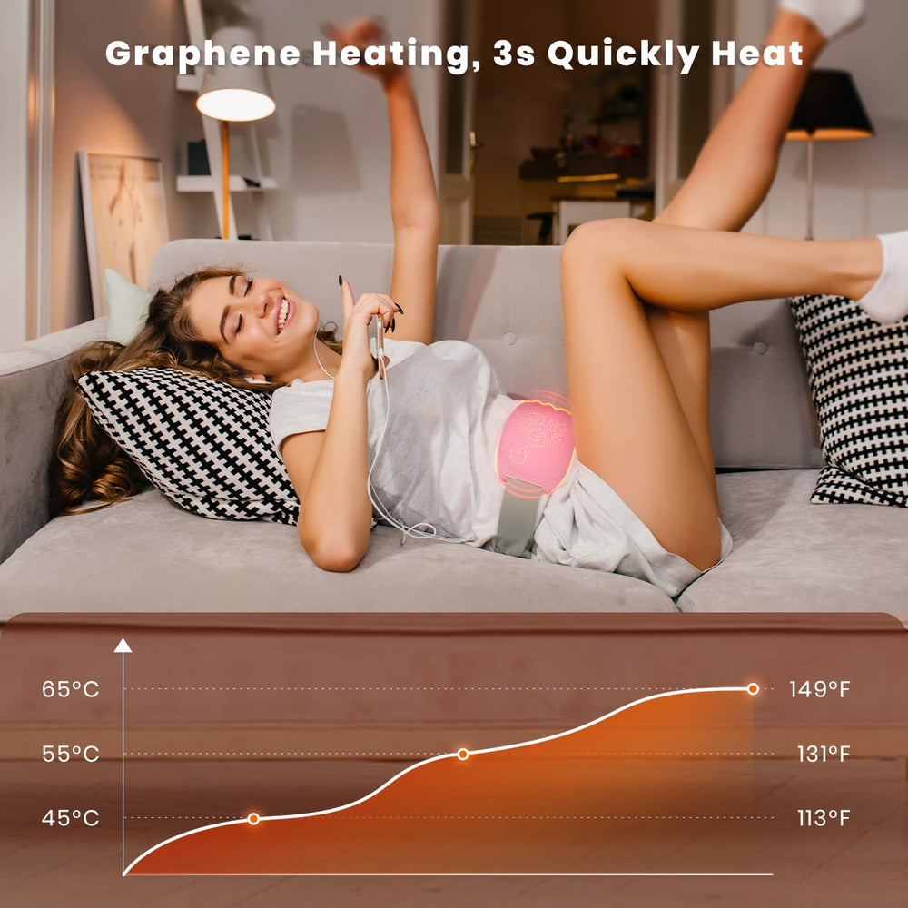 Portable Heating Pad for Cramps and Back Pain, Menstrual Cramp Relief Wearable Heating Pad for Women and Girls, Wireless Heating Pads with 3 Temperature Setting & Battery Powered