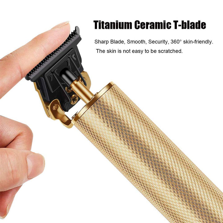 Professional Hair Trimmer, Zero Gapped T-Blade Close Cutting Hair Clippers for Men Rechargeable Cordless Trimmers for Haircut Beard Shaver Barbershop (4 Combs, Gold)