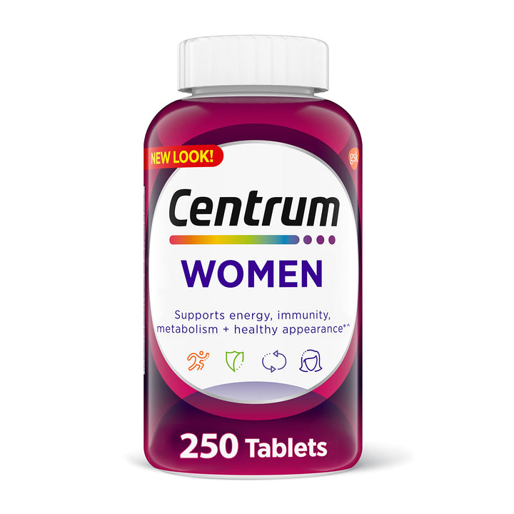 Multivitamin for Women, Multivitamin/Multimineral Supplement with Iron, Vitamin D3, B Vitamins and Antioxidant Vitamins C and E, Gluten Free, Non-GMO Ingredients - 250 Count