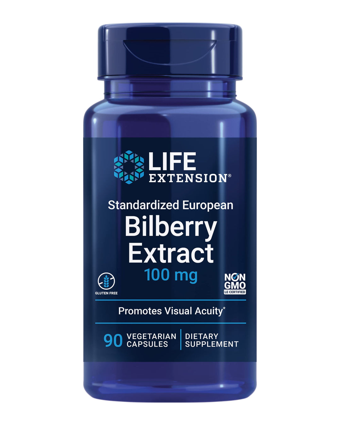 Standardized European Bilberry Extract, 100 mg, MirtoSelect®Vaccinium myrtillus, Eye Health, Circulation, Lubrication, Gluten-Free, Non-GMO, Vegetarian, 90 Capsules