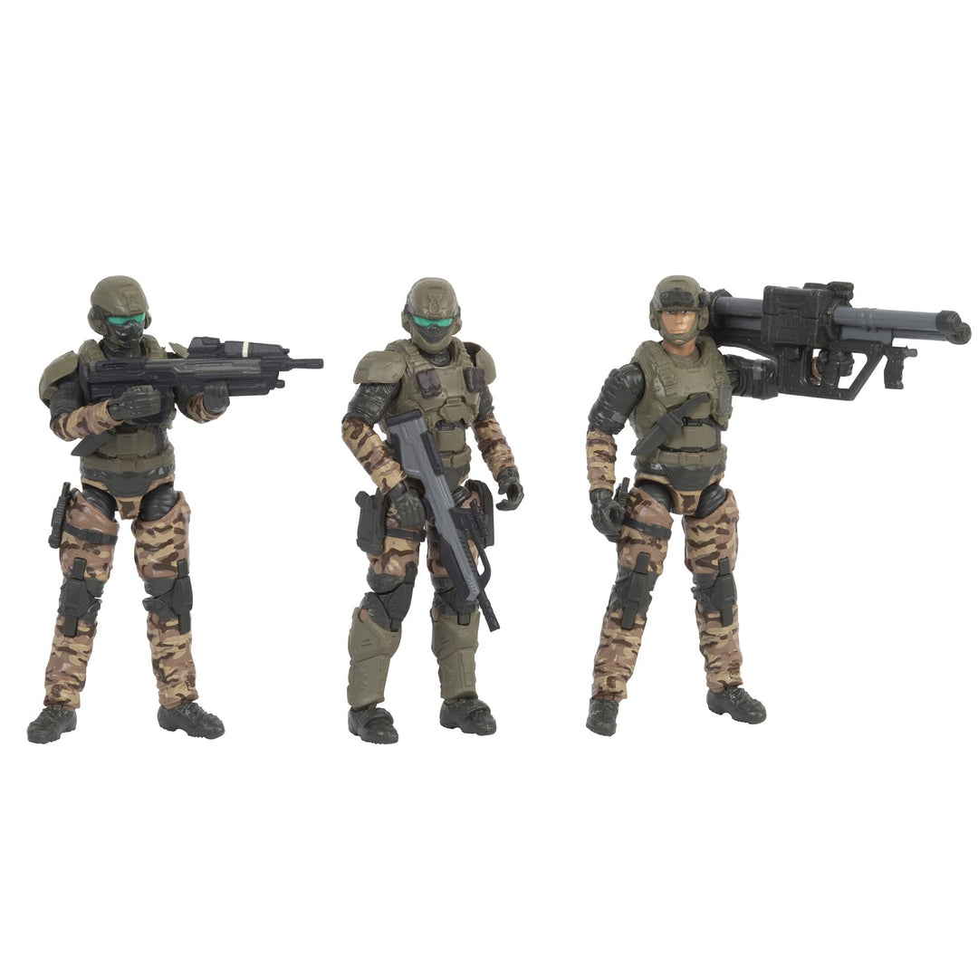 4” 3 Figure Pack Assortment - UNSC Marines with Weapons Fans - Build Your Universe - Amazon Exclusive