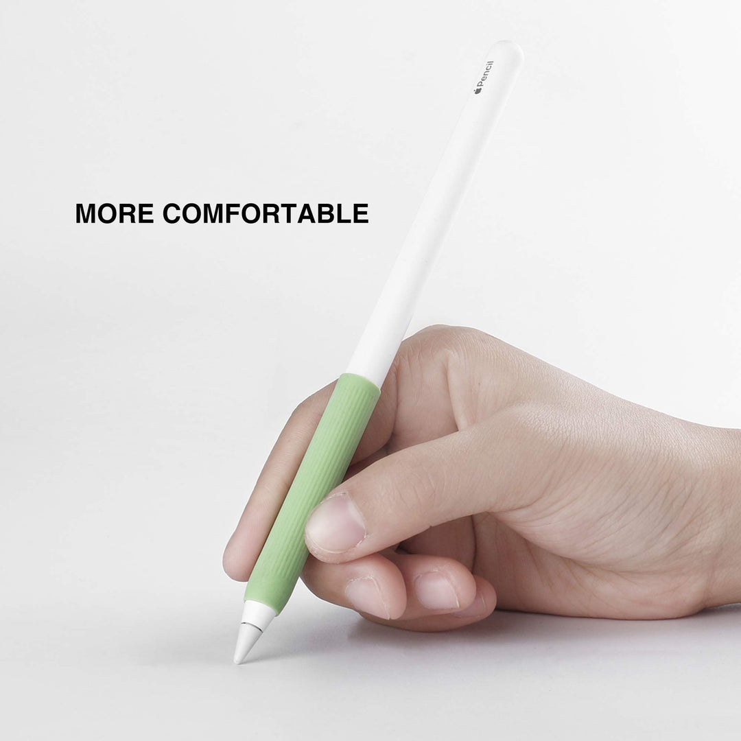 5 Pack iPencil Grips Silicone Holder Sleeve Compatible with Apple Pencil 1st and 2nd Generation (Black, Green, Pink, White, Purple)