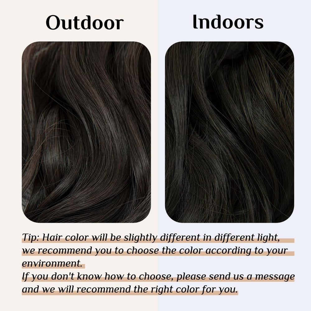 Halo Synthetic Hairpieces Flip in Women Hair Extensions Natural Wave Hidden Halo Hair Extensions M01(4# Dark Brown)