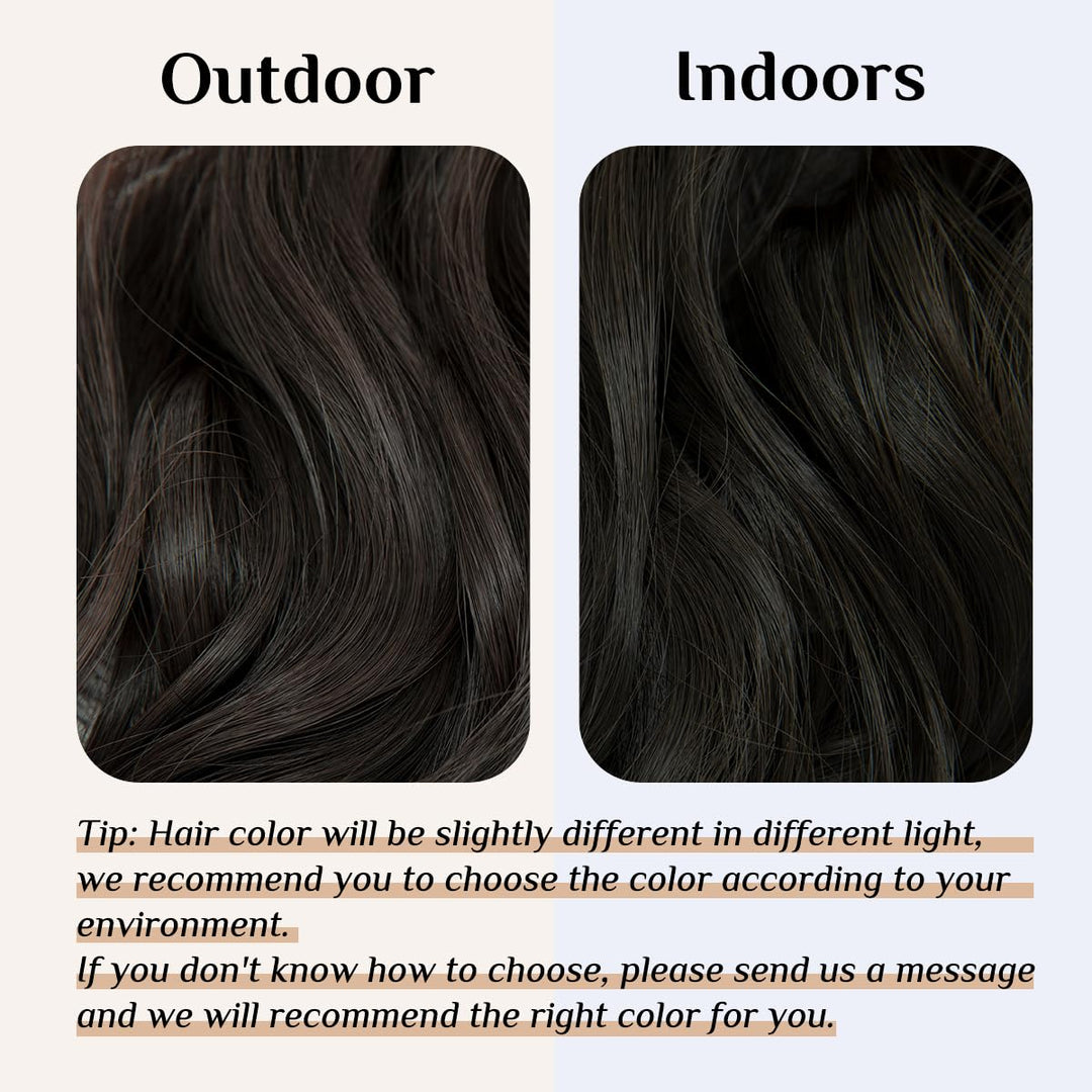Halo Synthetic Hairpieces Flip in Women Hair Extensions Natural Wave Hidden Halo Hair Extensions M01(4# Dark Brown)