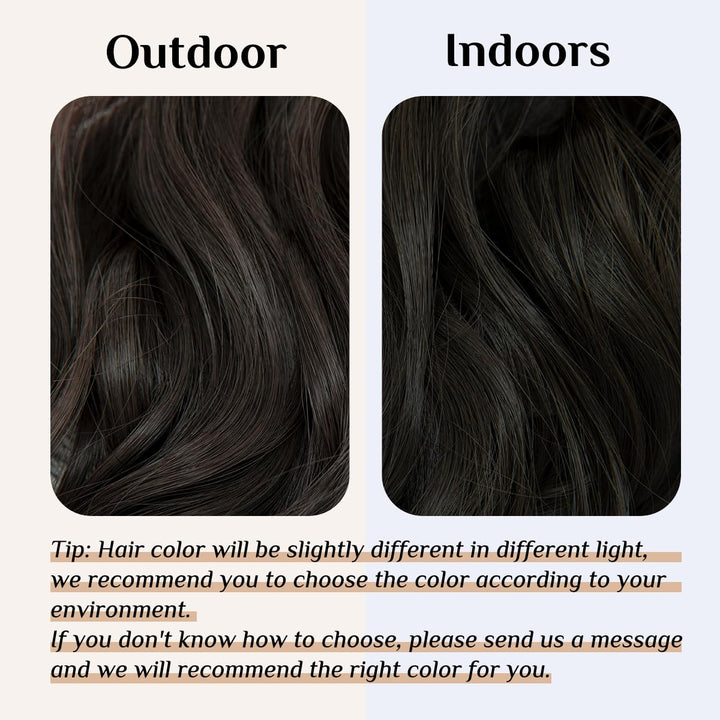 Halo Synthetic Hairpieces Flip in Women Hair Extensions Natural Wave Hidden Halo Hair Extensions M01(4# Dark Brown)