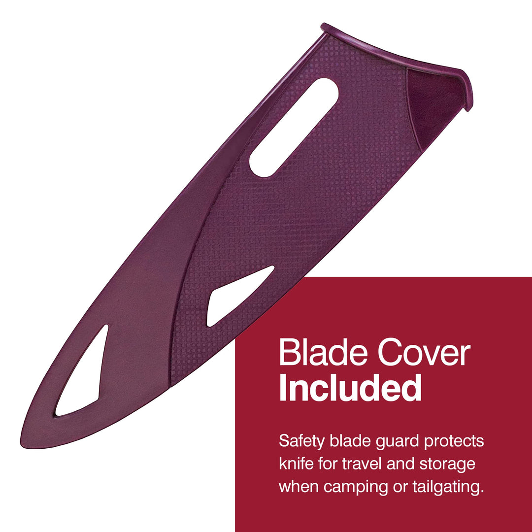 Utility Kitchen Knives with Sheath Covers - Dishwasher Safe - Stainless Steel Kitchen Knives Perfect for Cutting Meat, Vegetables & Fruit - 5.25 Utility Knife