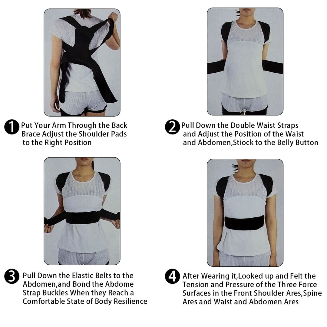 Posture Corrector for Kids Adjustable Back Straighter with Shoulder Pads Upper Back Posture Brace for Teenagers to Provide Spinal Support Improve Posture and Prevent Slouching (M)